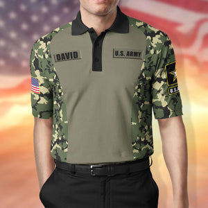 Custom Military Branches Gifts For Veteran Polo Shirt Camo Soldier With Division 03ACQN210624-Homacus