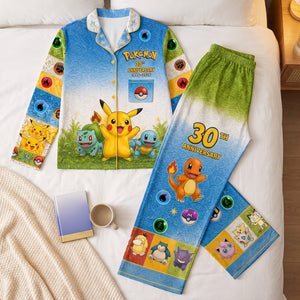 Pocker Creature Button Up Pajama Set, Personalized Gifts 03QHDH260826