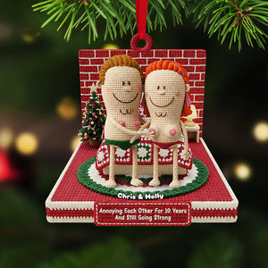 Personalized Gifts For Christmas, Knitting Funny Couple Acrylic Ornament 02nata241025-Homacus