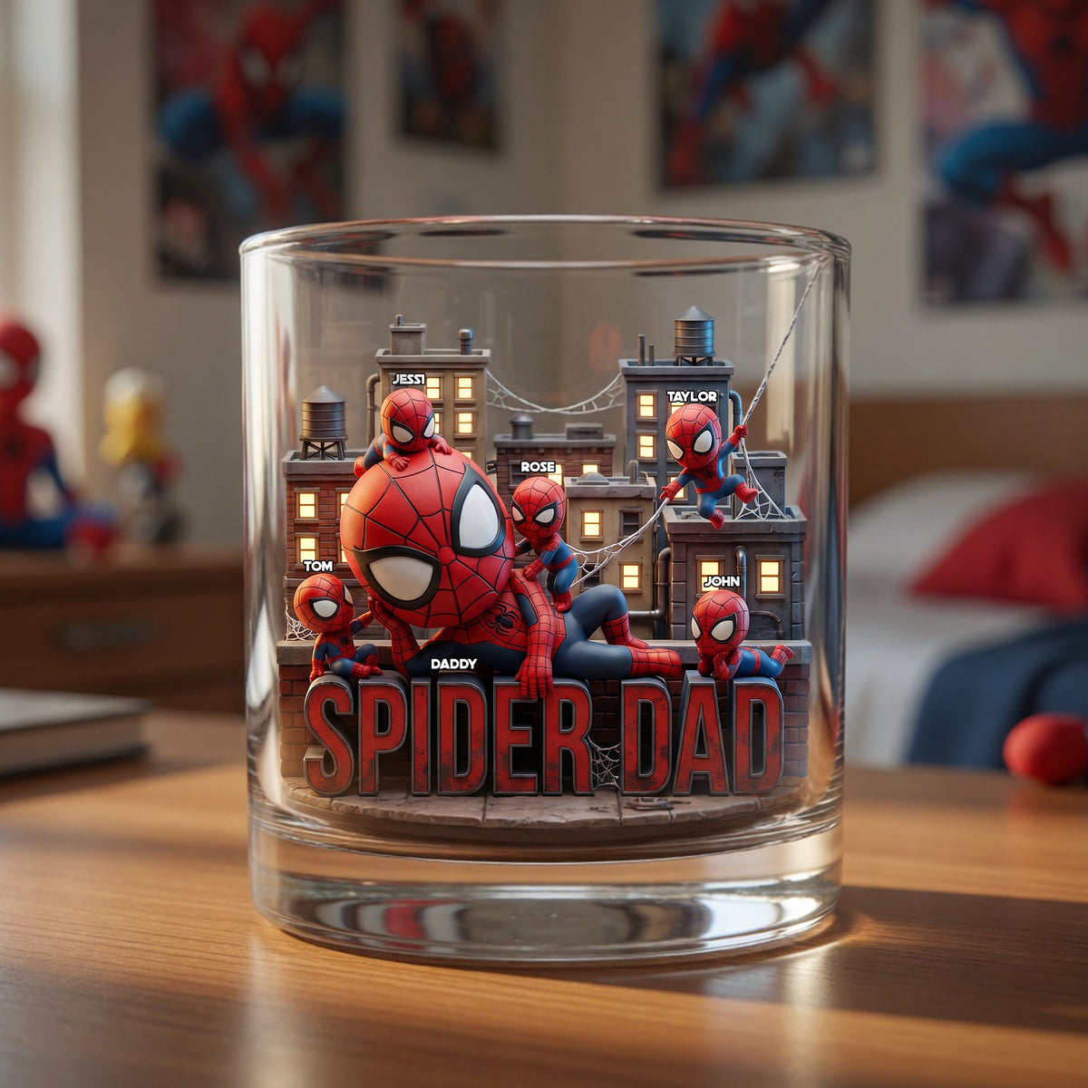 Dad And His Little Heroes Glass Mug - Personalized Gifts For Dad 03NALU290426-Homacus