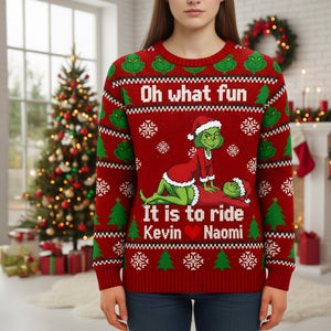 Funny Couple Knitted Ugly Sweater - Personalized Gifts For Couple Ugly Sweater 05KIMG260925-Homacus