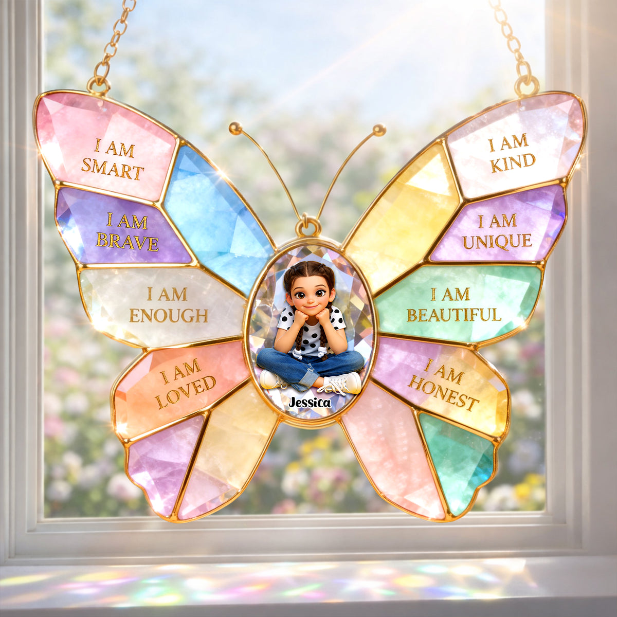 Daily Affirmation Kid Suncatcher Ornament Custom Photo Gifts For Kids 04NALU280226-Homacus