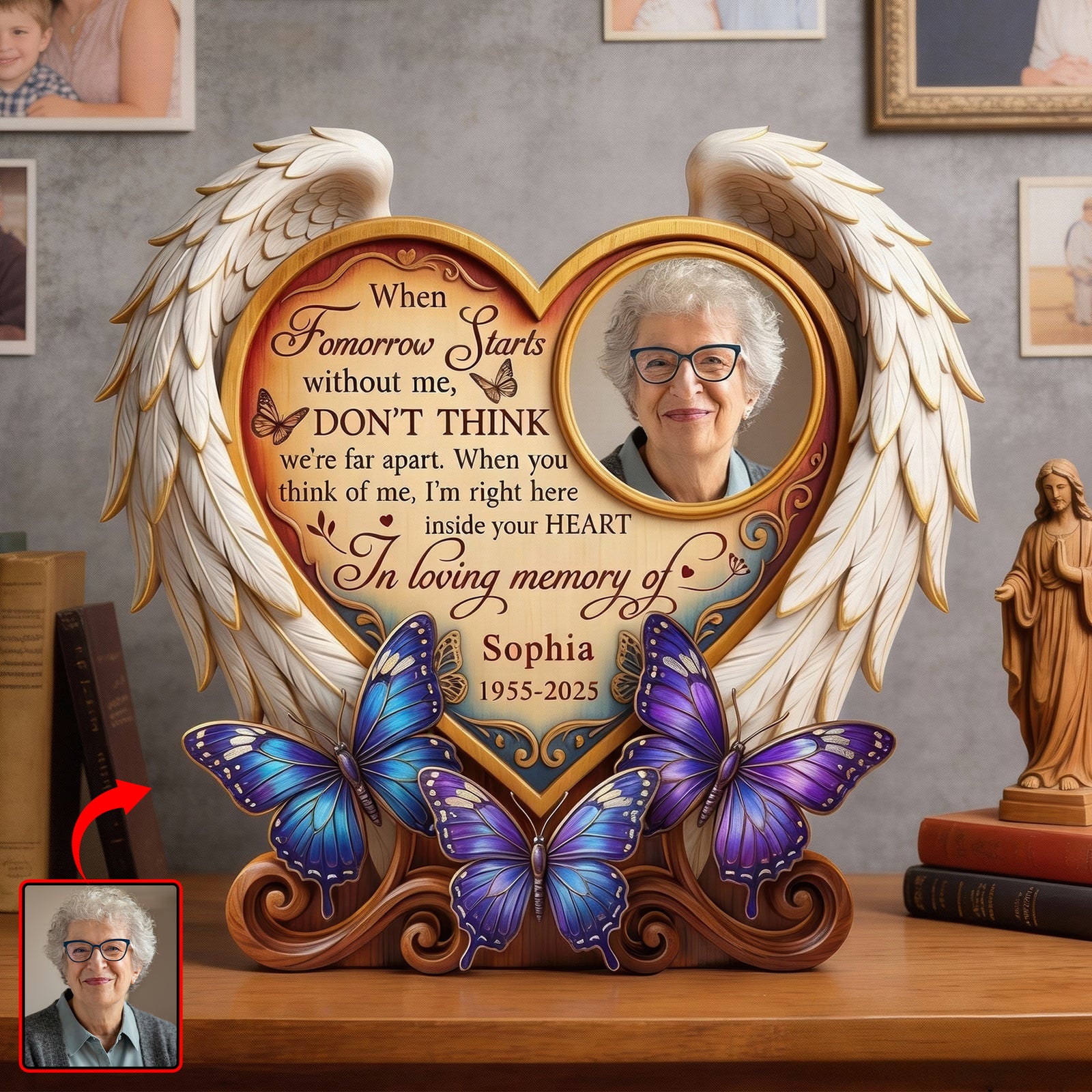 Miss The Angel In Heaven Acrylic Plaque - Custom Photo To Remember Loved One 01huqn220126-Homacus