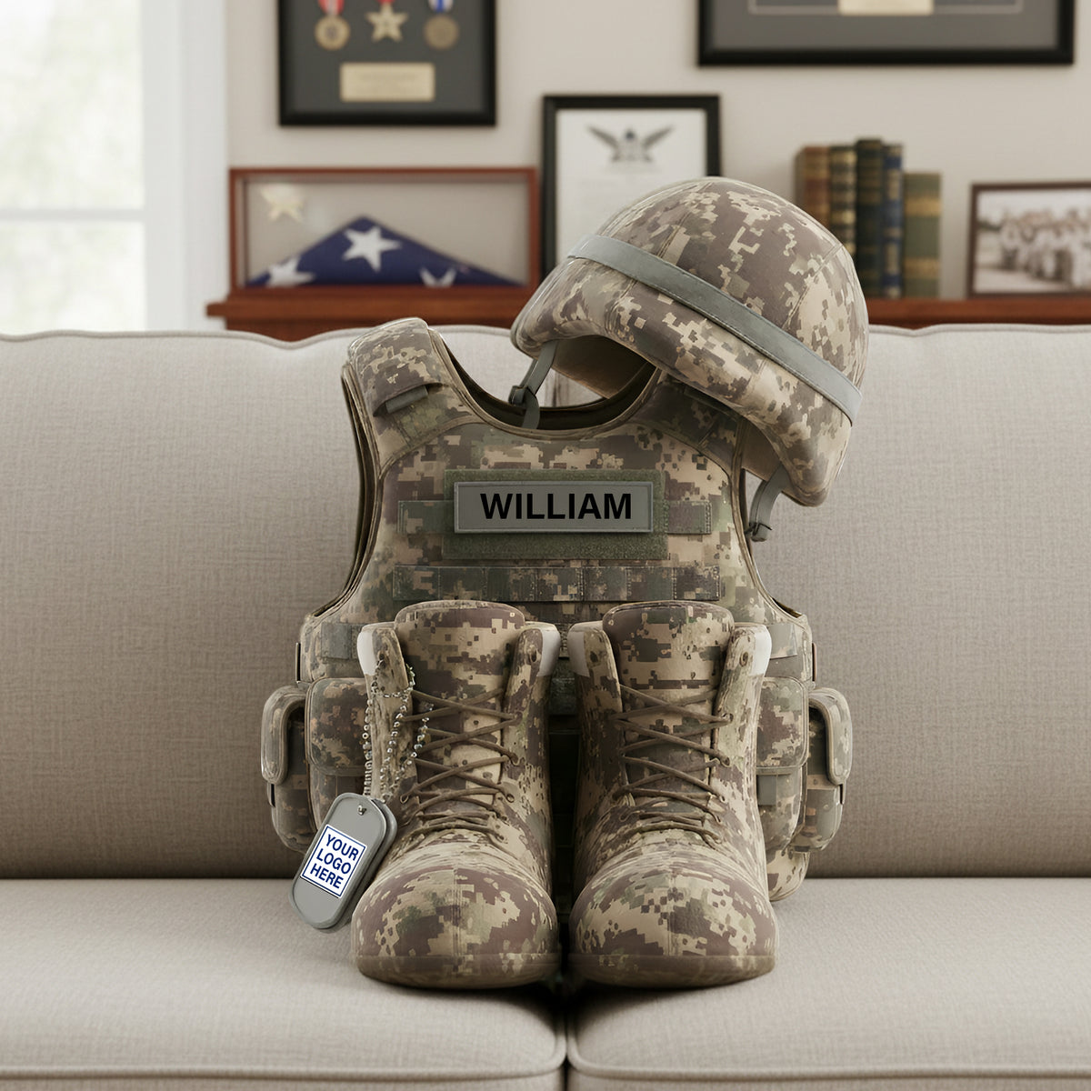 Honoring Heroes Pillow Personalized Gifts for Veterans 09OHLU151125-Homacus