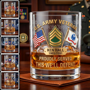 The Veteran's Reward Round Glass - Personalized Gifts For Veteran 04QHQN160626