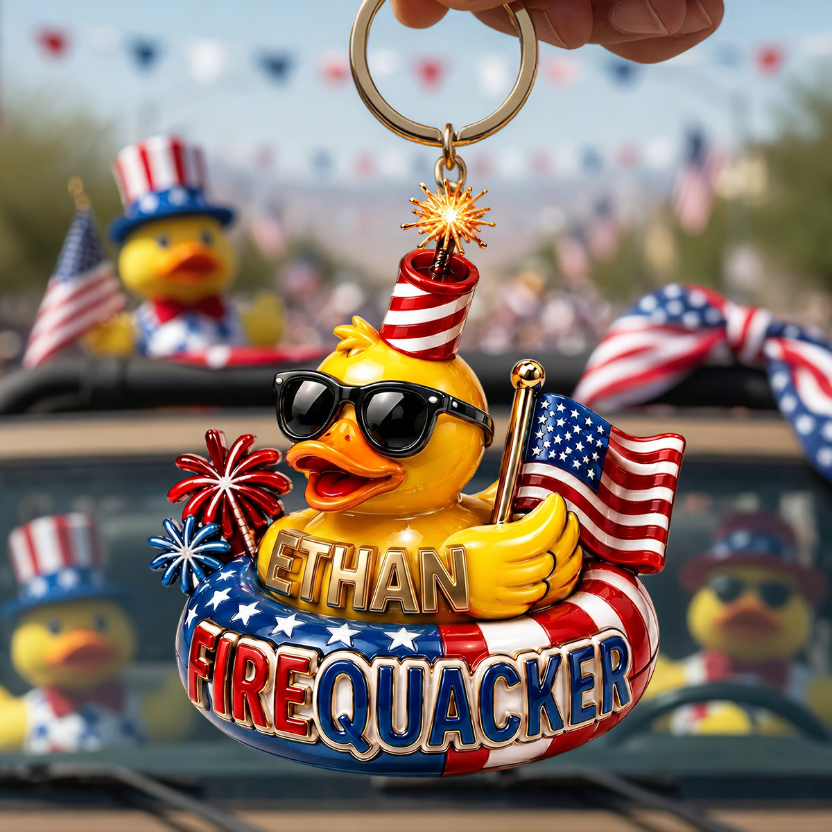 Celebrated 4th Of July Keychain - Personalized Gifts For Patriots 03todt270526-Homacus