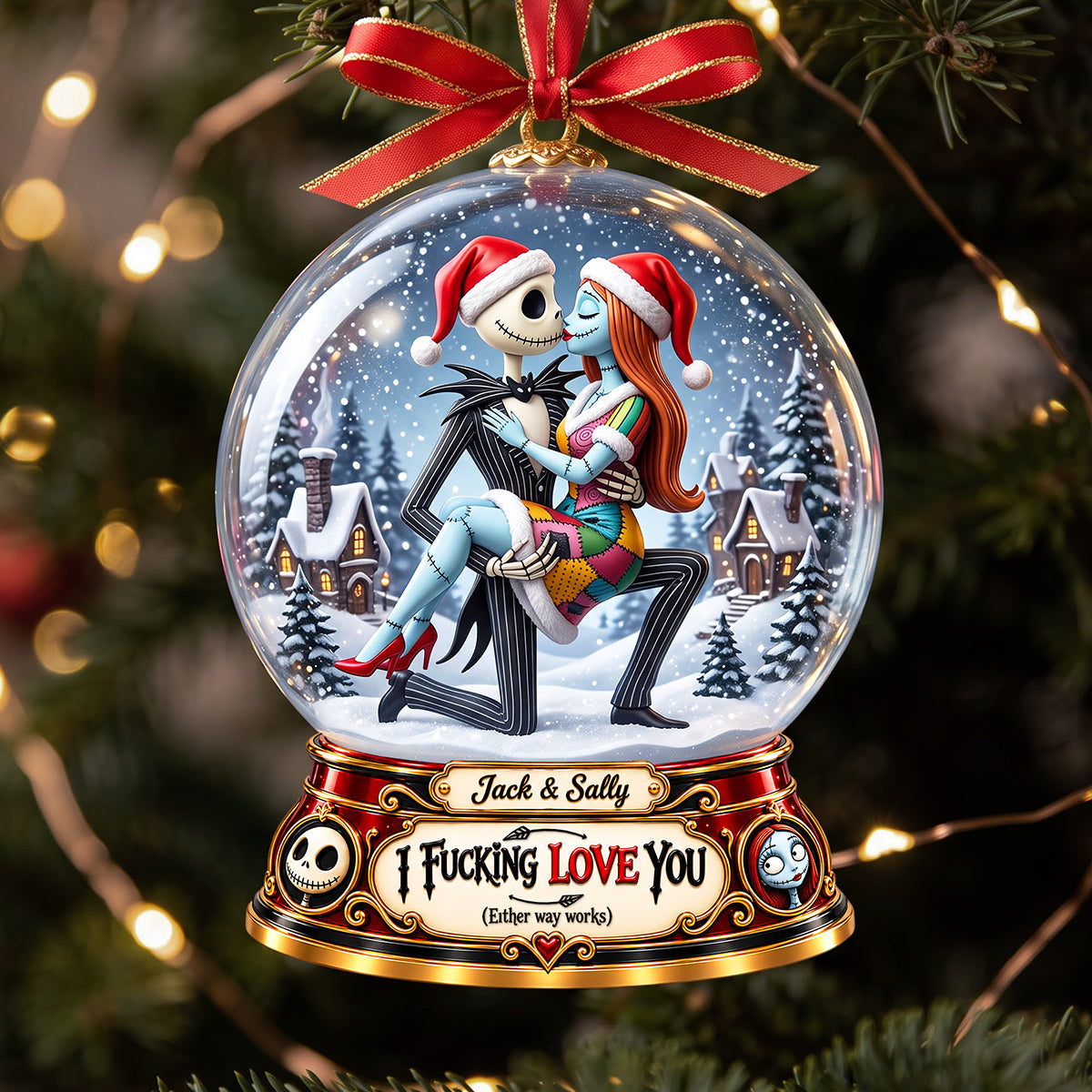 Spooky Loving Couple Ornament - Personalized Christmas Gifts For Couples 06tyta211026