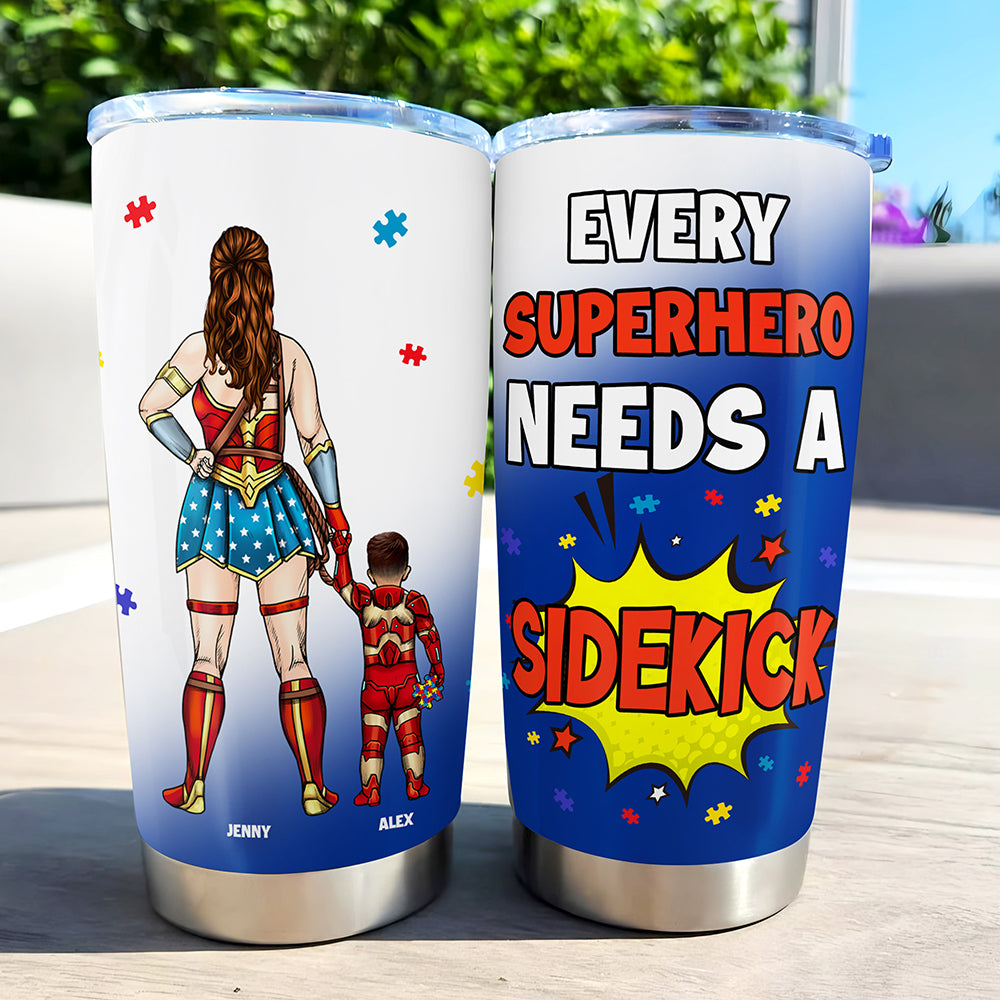 Personalized Gifts For Autism Mom Tumbler Mom Needs A Sidekick 02OHMH250225PA-Homacus