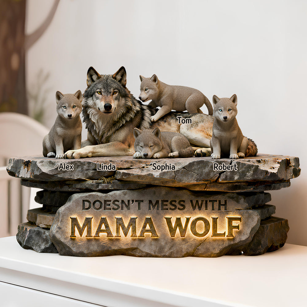 Mama Wolf Protection - Personalized Gifts For Wolf Lovers Acrylic Plaque 03HYDT270126-Homacus