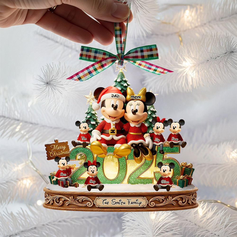 Merry Family Glow Christmas Ornament Personalized Gifts For Family 01PADT111025-Homacus
