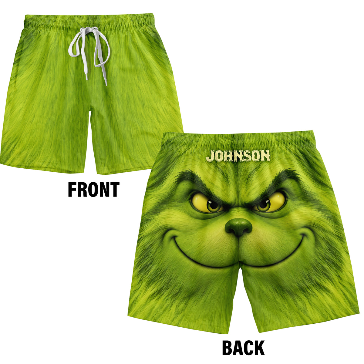 Holiday Character Men's Beach Shorts - Personalized Gift For Him 05QHQN210926