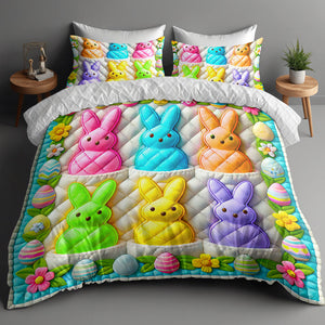 Gifts For Easter Rabbit Quilt Bed Set 02KAQN050225-Homacus