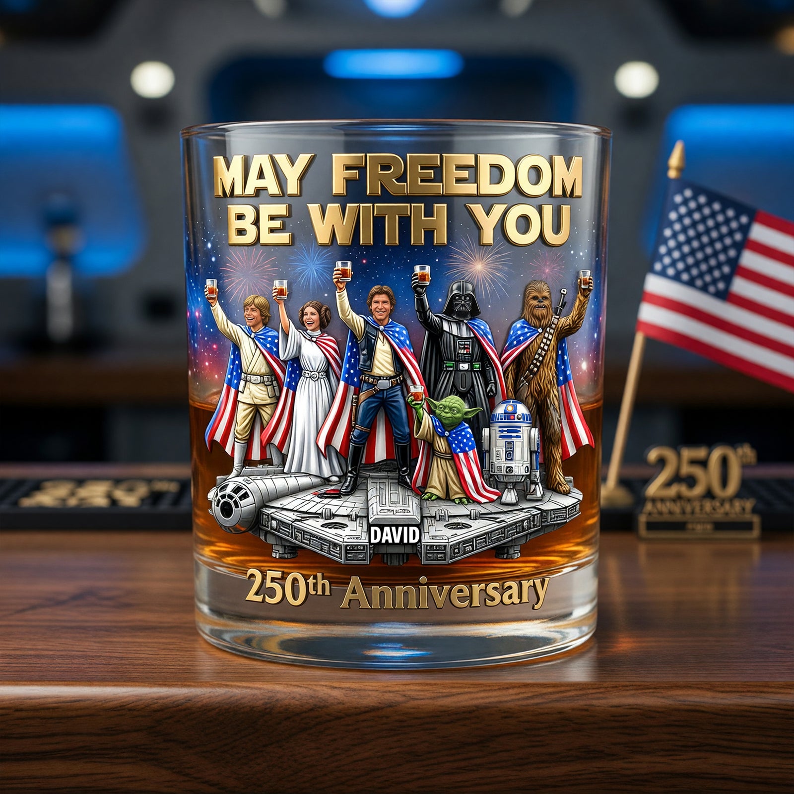 Celebrated America 250th Anniversary Drinking Glass - Personalized Gifts For Patriots 05tyqn040626