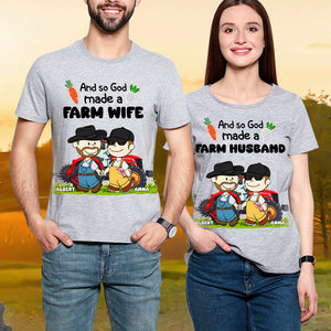 Personalized Gifts For Farmer Couples Shirt Couple With Tractor 05XQLU110125HG-Homacus