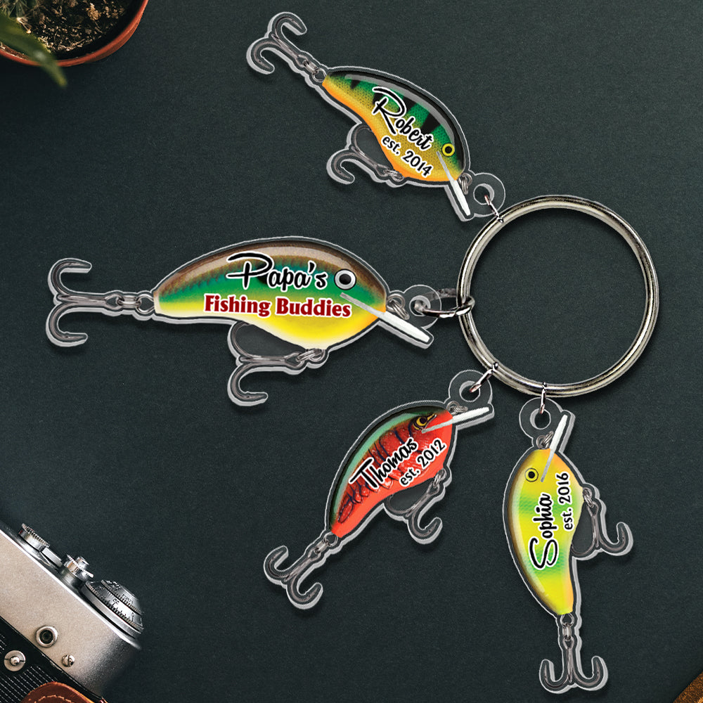 Personalized Gifts For Dad Keychain With Fishing Lure Charms 03dtdt300524-Homacus