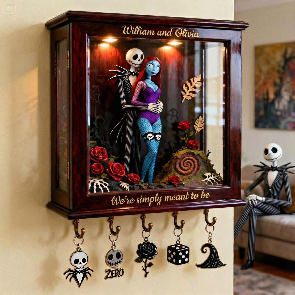 Meant To Be Couple Wood Key Hanger - Personalized Gifts For Couple 04tgmg231225-Homacus