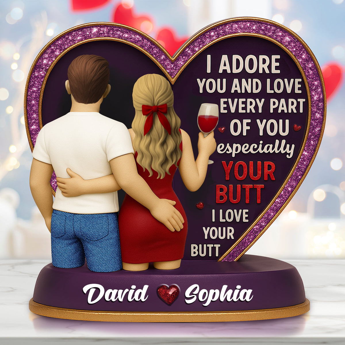 Hugging Couple Acrylic Plaque - Personalized Gifts For Couple 01NALU230525-Homacus