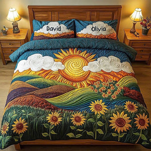 Personalized Gifts For Sunflower Lovers Quilt Bedding Set Special Line 02TGDT150125-Homacus