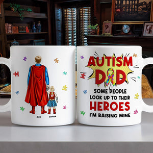 Personalized Gifts For Autism Dad Coffee Mug Father's Day Super Dad And Kids 042TOMH240225PA-Homacus