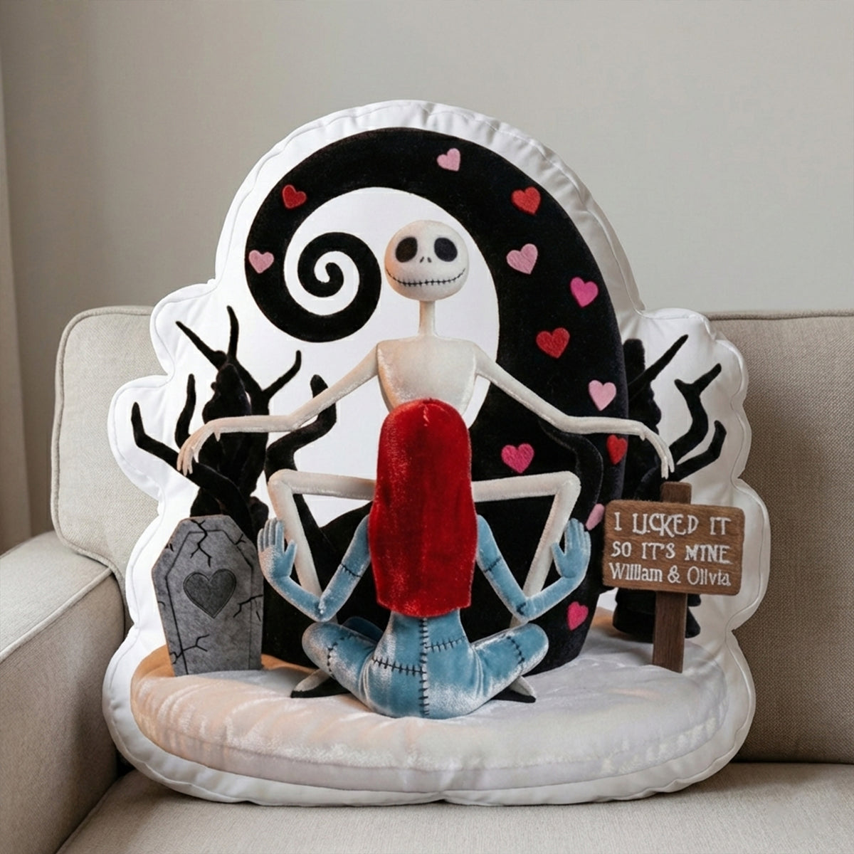 Cheeky Skeleton Couple Pillow - Personalized Gifts For Couple 01tglu181225-Homacus