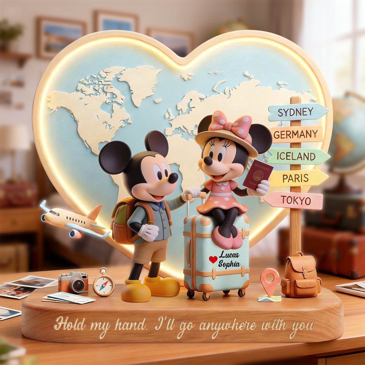 Wherever With You Acrylic Plaque - Personalized Gifts For Travel Lover 05PATN100226-Homacus