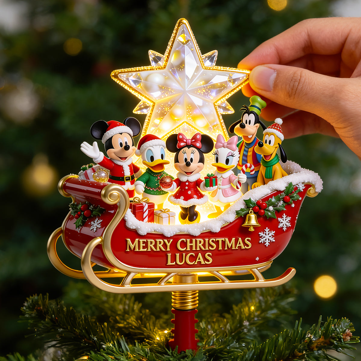 Merry Christmas Tree Topper - Personalized Christmas Gifts For Family 02pgdt210826