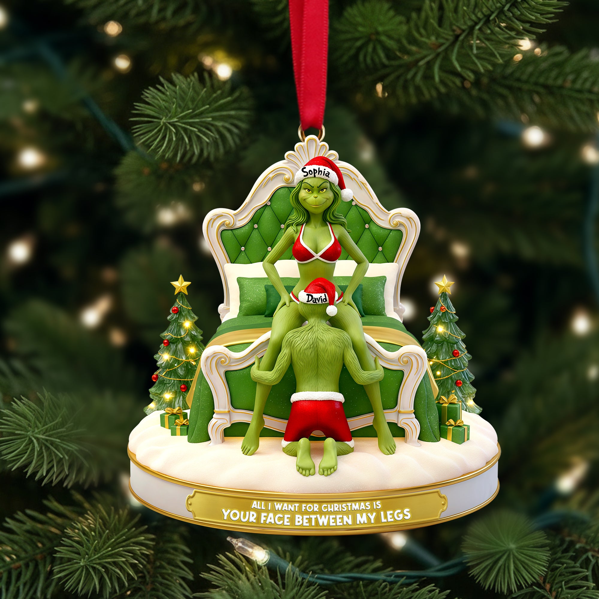 Cheeky Couple Christmas Ornament Personalized Gifts For Couple 04OHLU141125-Homacus