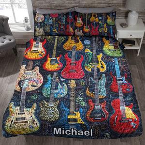 Personalized Gifts For Guitar Lovers Quilt Bedding Set Special Line Acoustic Vibe 08QNQN301224-Homacus