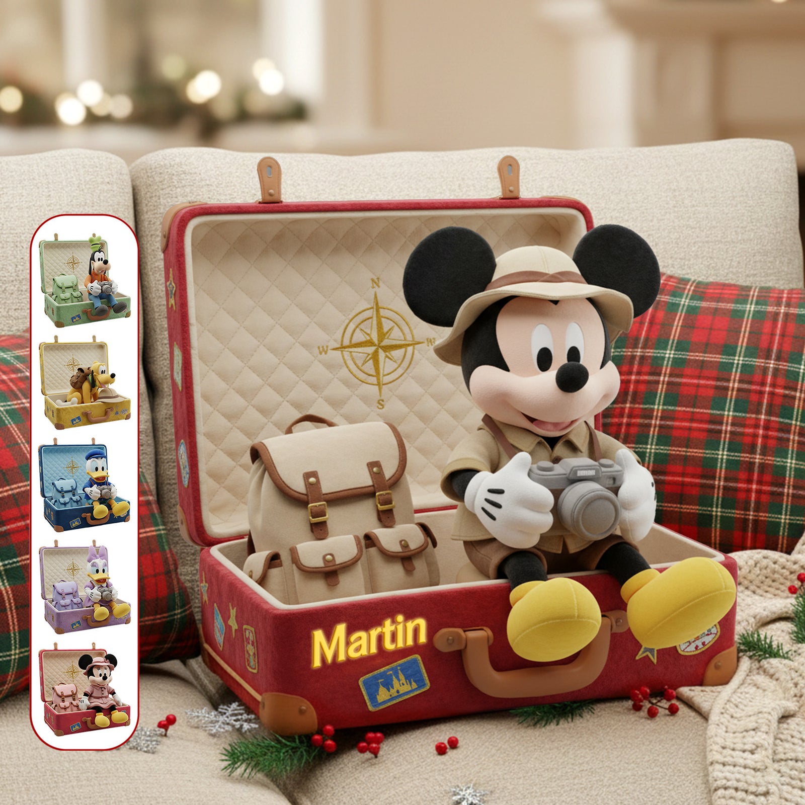 Travel Suitcase Shape Pillow - Personalized Gifts 07pamg111125-Homacus