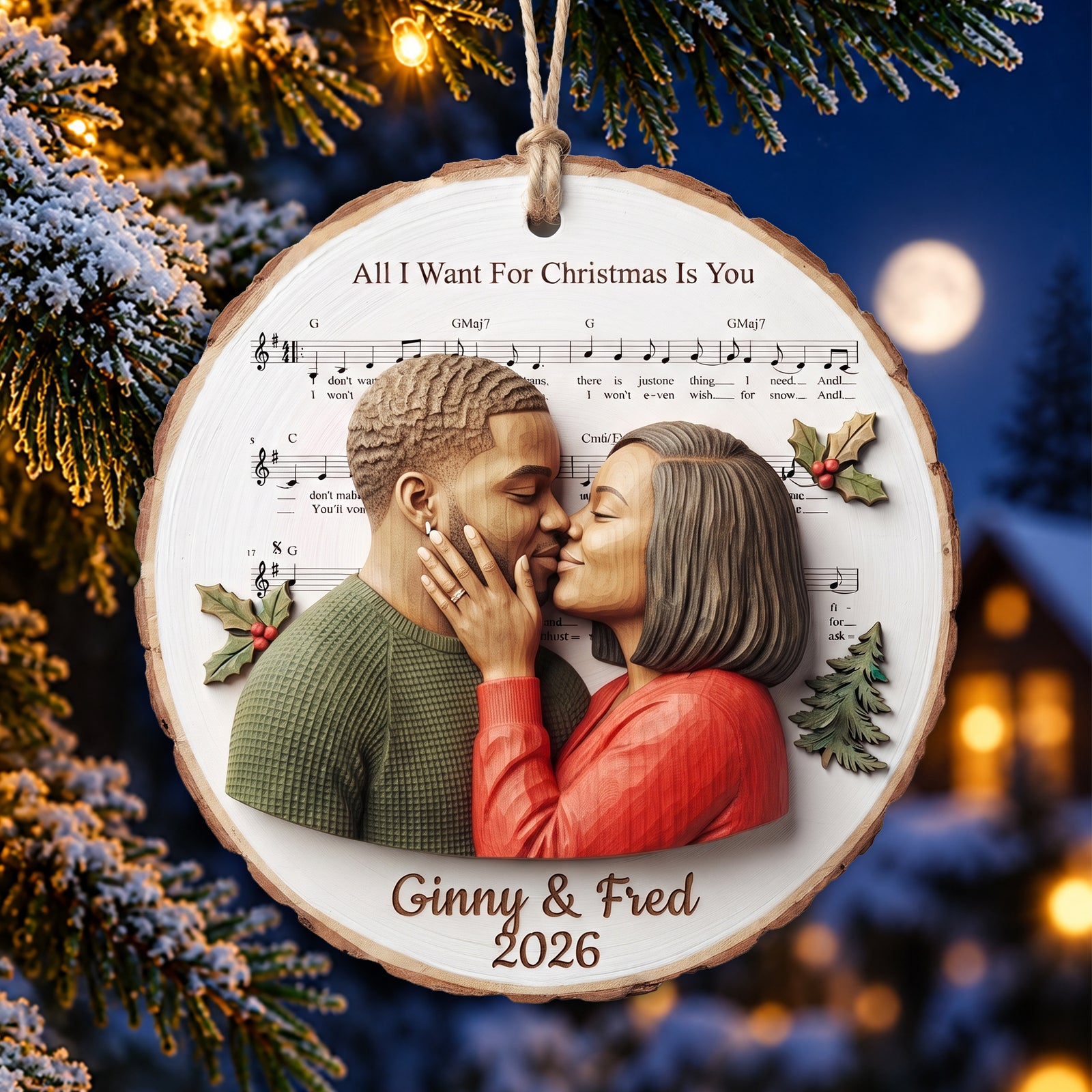 Couple Love Christmas Ornament - Custom Photo Gifts For Couple 08hulu161026-Homacus