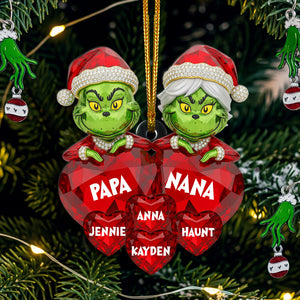 Grandparents Heart Ornament - Personalized Christmas Gifts For Grandparents 04NALU280825-Homacus