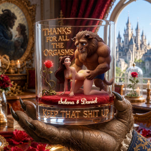 Naughty Fairytale Couple Round Glass - Personalized Gifts For Couples 01HULU270526-Homacus