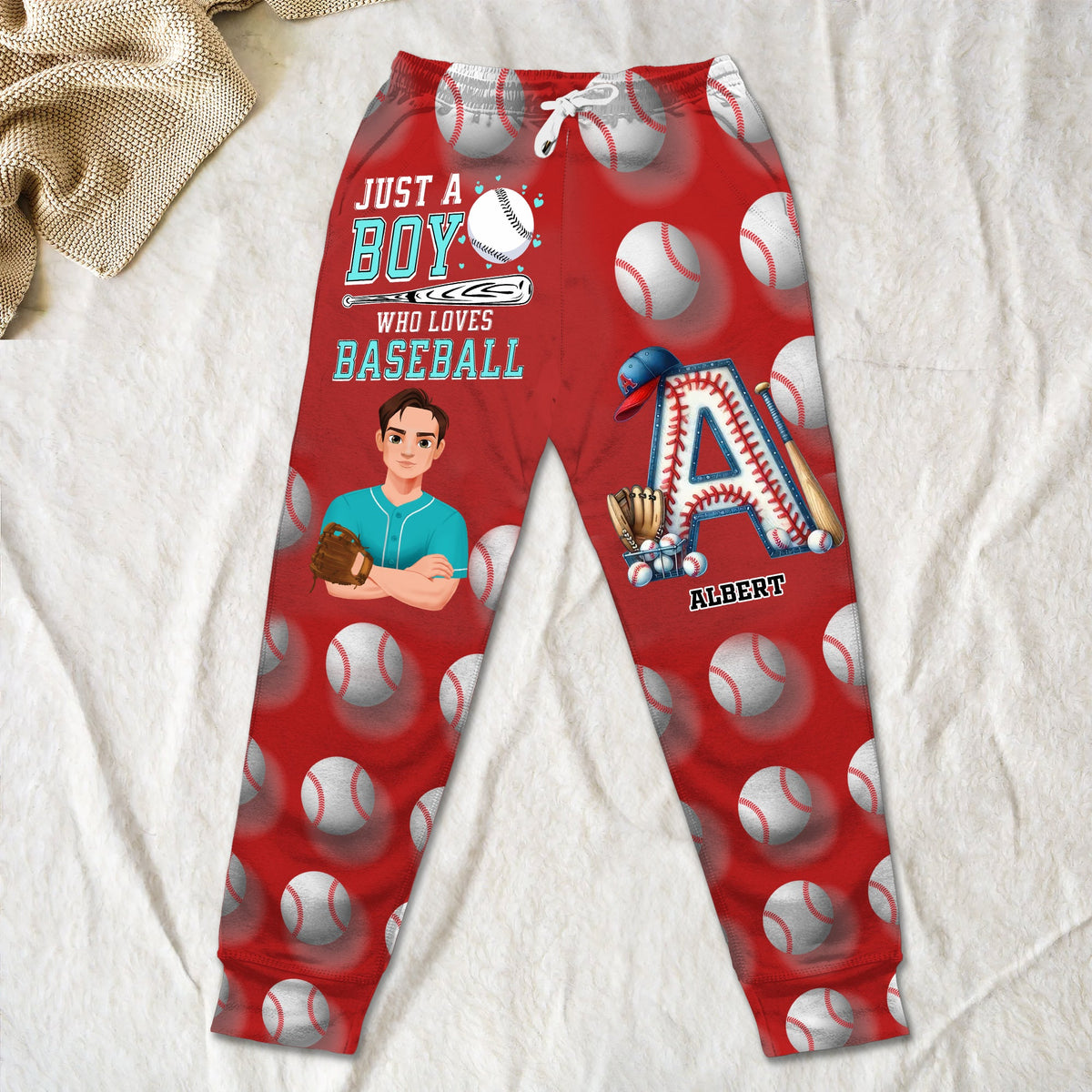 Personalized Gifts For Baseball Lovers Sweatpants Custom Alphabet Letter 04KALU140225HG-Homacus