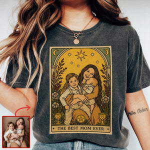 Best Mom Tarot Card Washed T-shirt - Custom Photo Gifts For Moms 02qhqn240426-Homacus