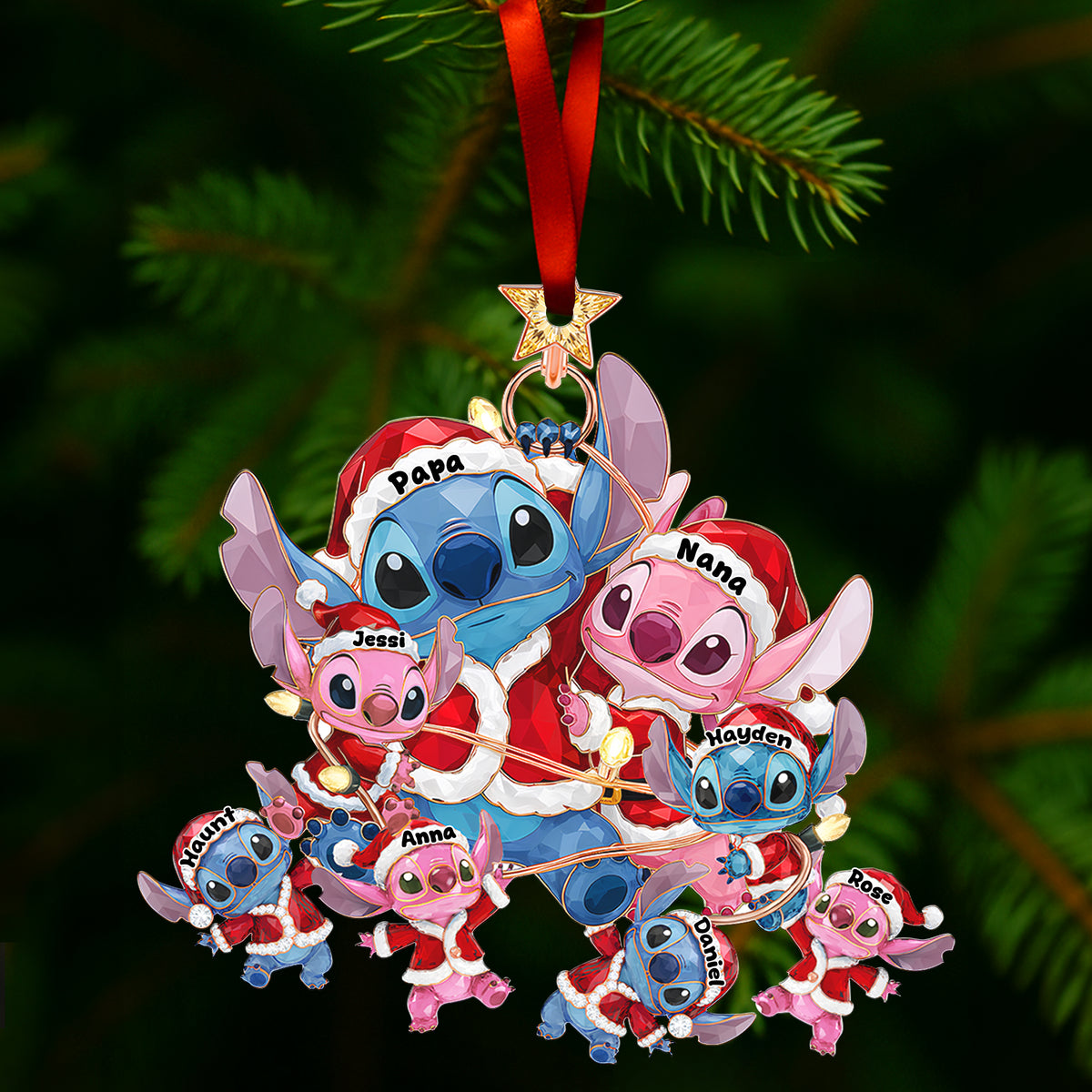 Mischievous Family Tree Ornament - Personalized Gifts For Family 03QHLU220925-Homacus