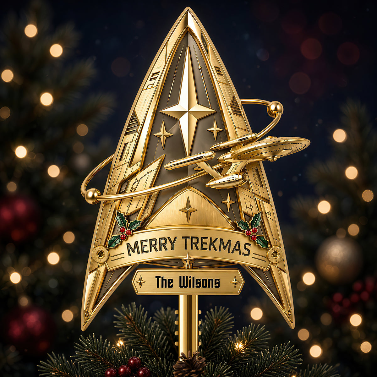 Deep Space Acrylic Christmas Tree Topper - Personalized Christmas Gifts 09HUDT021026