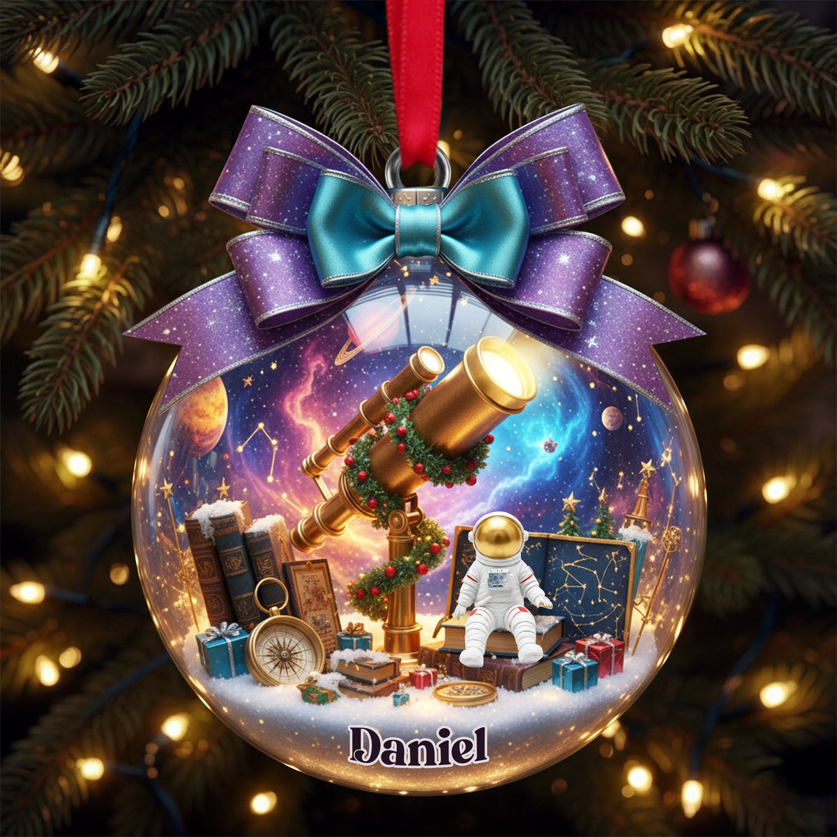 Telescope Night Sky Ornament - Personalized Gifts For Astronomy Lovers 05PALU071025-Homacus