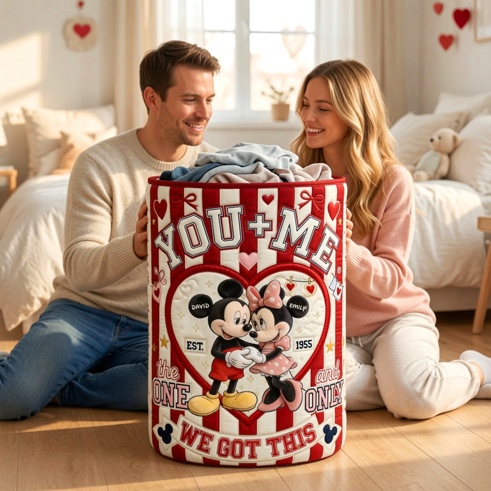 You And Me Laundry Basket - Personalized Gifts For Couple 02PAQN010726-Homacus