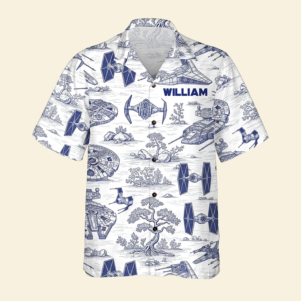 Galactic Toile Hawaiian Shirt - Personalized Gifts For Galaxy Lovers 02naqn040725-Homacus