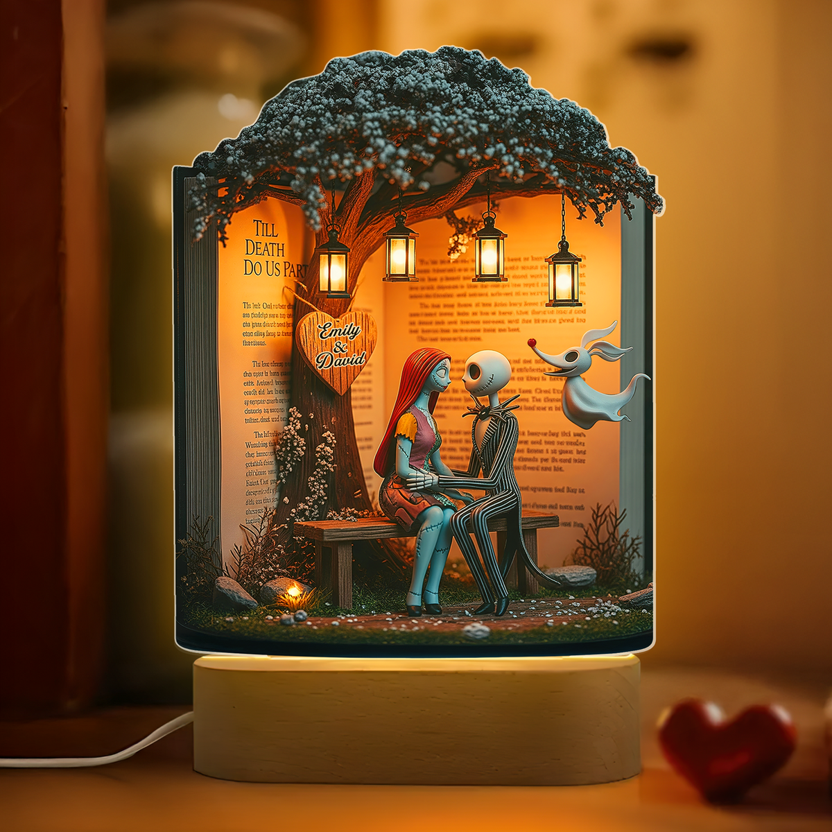 Horror Couple Led light With Oval Base - Personalized Gifts For Halloween 04PAPU160725-Homacus