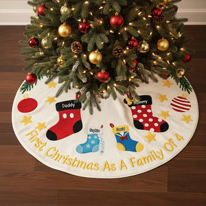 Holiday Stockings Quilted Tree Skirt - Personalized Gifts For Family 01naqn300825-Homacus