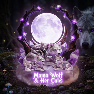 Mama Wolf Acrylic Light Box - Personalized Gifts For Mom 03TYTA170426-Homacus