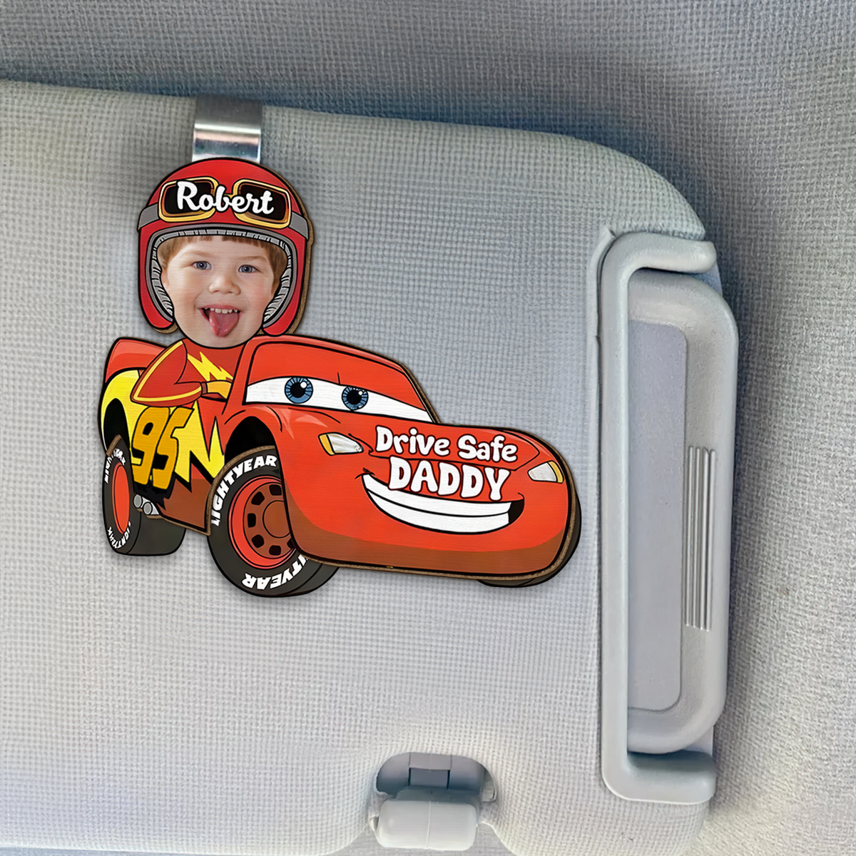 Drive Safe Daddy Car Visor Clip Personalized Gifts For Dad 06ACPU280525-Homacus