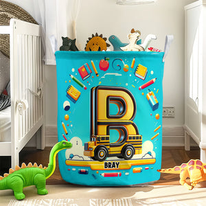 Custom Alphabet Letter Gifts For Kid Bus Lover Laundry Basket 02xqtn051224-Homacus