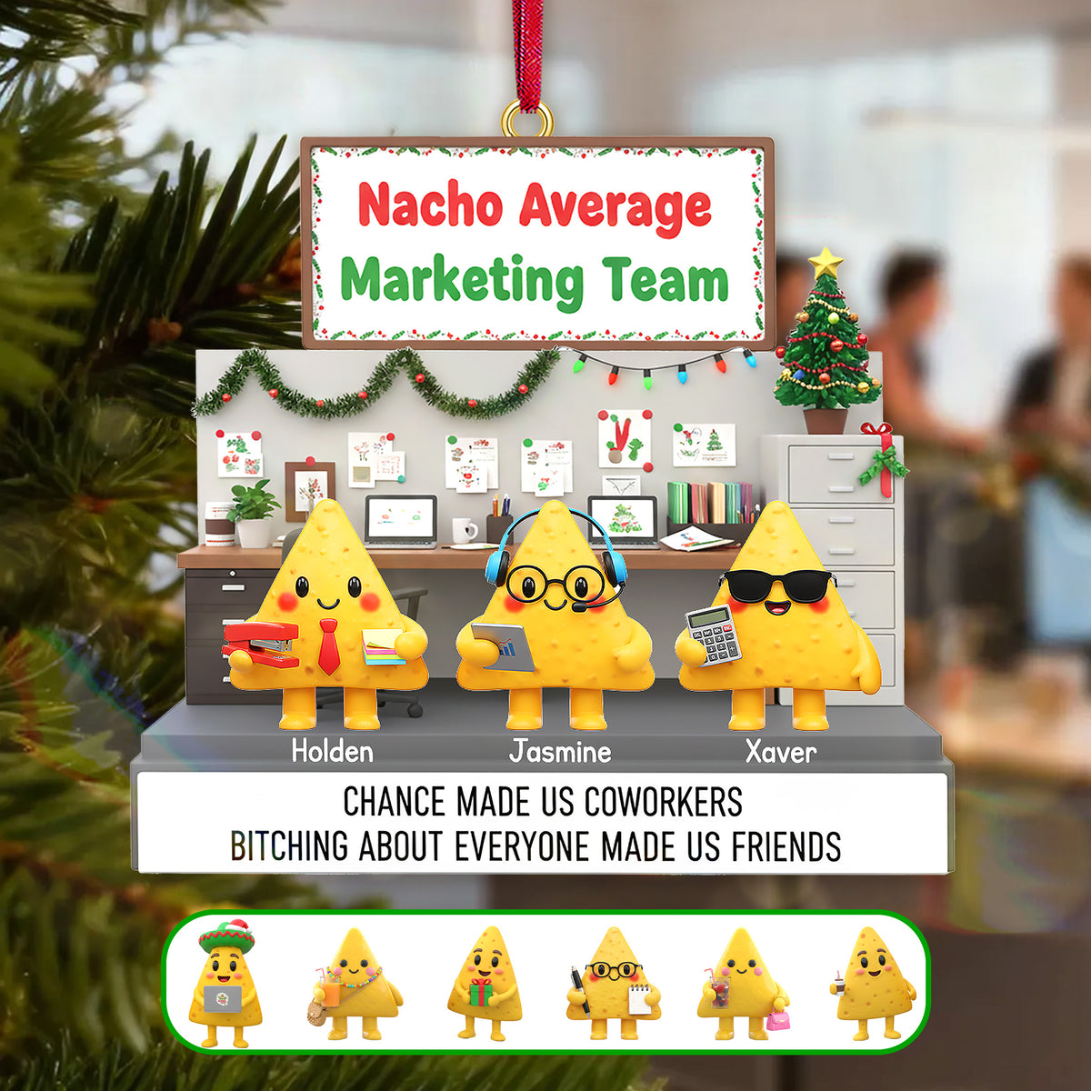 Nachos Coworkers Ornament - Personalized Gift For Coworkers Ornament 03NAMG241125-Homacus