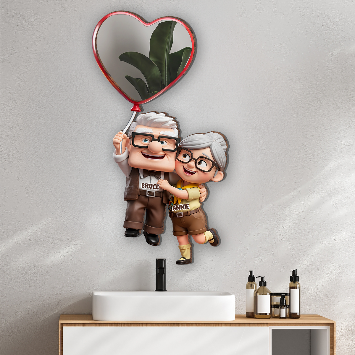 Forever Couple Wall Hanging Mirror Personalized Gifts For Couple 01TOLU230725-Homacus