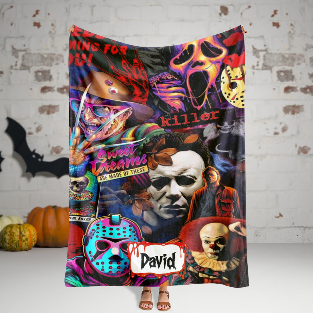 Personalized Gifts For Horror Fans Blanket 02hutn310824 Halloween Horror Movie Characters-Homacus