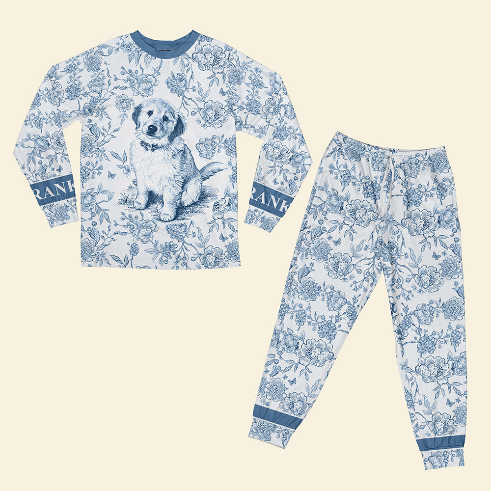 Toile de Jouy Pajama Set – Custom Photo Gifts for Dog Lovers 01pgqn090925-Homacus