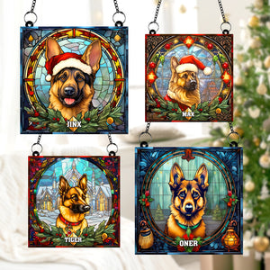 German Shepherd Dog Christmas Acrylic Suncatcher Ornament 01HUTN100924 Gifts For Dog Mom Or Dog Dad-Homacus