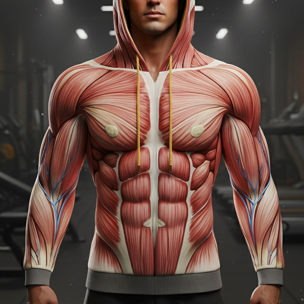 Hyper Realistic Muscle Hoodie Gifts For Fitness Lovers 05hytn111125-Homacus